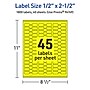 Avery Laser/Inkjet Multipurpose Decorative Edge Labels, 0.5" x 2.5", Neon Yellow, 1800/Pack (94749)~#|#~FADE273C-20DA-4E65-85C39D510B683E82_sc7