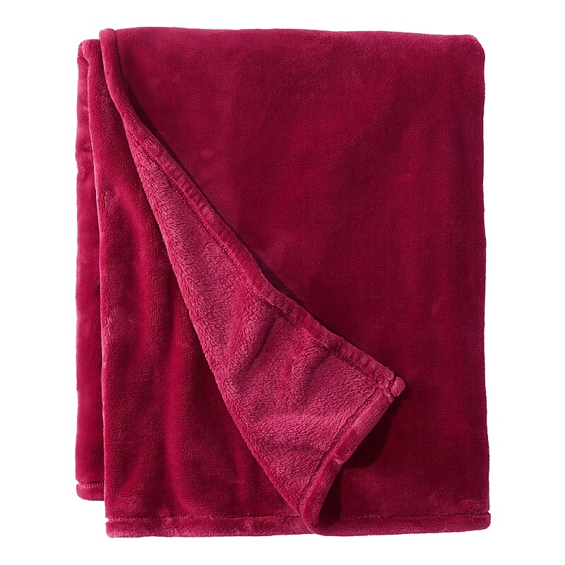 L.L.Bean Wicked Plush Throw, Large, Mountain Red (0SAG203000) image 1