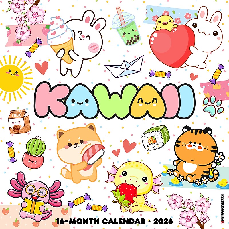 2026 Willow Creek Kawaii 12" x 12" Monthly Wall Calendar (51665) image 1