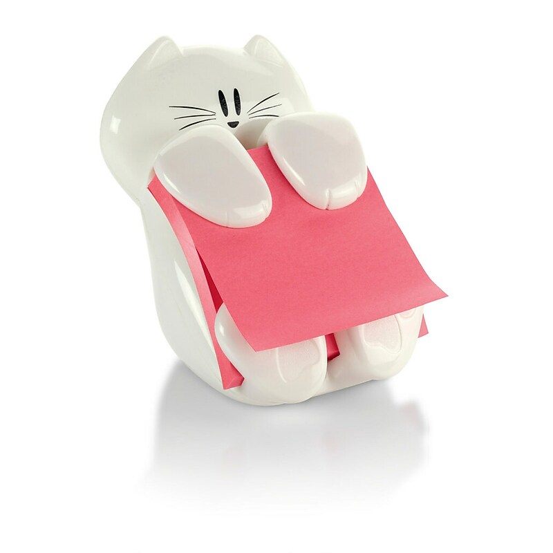 Post-it Cat Pop-Up Dispenser for 3" x 3" Notes, White (CAT-330) image 1
