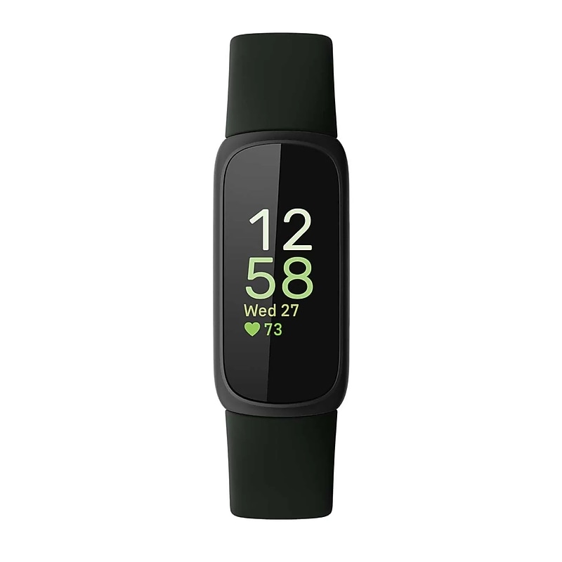 Fitbit Inspire 3 Smart Watch, GPS, 38mm, Aluminum Case, Black, Midnight Zen Silicone (FB424BKBK-US) image 1