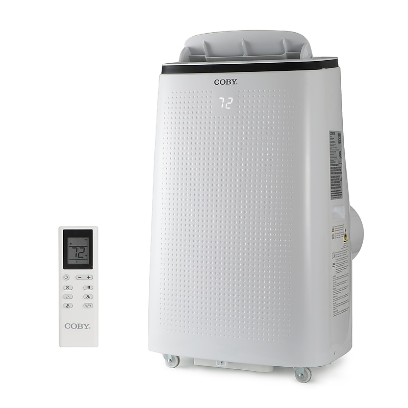 Coby 115-Volt 15,000 BTU (10,800 BTU DOE) Portable Air Conditioner, with Remote, White (CBPAC1080H) image 1