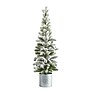Nearly Natural Flocked Christmas Artificial Pine Tree in Tin Planter, 3' (T1501)~#|#~FAF5184A-6E2A-4D8D-9AF56324044CC882_sc7