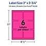 Avery Laser/Inkjet Rectangle Multipurpose Labels, 3" x 3.75", Neon Magenta, 120/Pack (94248)~#|#~FAF9AD41-E5EE-436B-ADE1D2BC6024A8F0_sc7