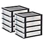 Iris 4-Drawer Desktop Unit, Black/Translucent White, 2/Pack (587019)~#|#~FAFB69E7-5146-4453-BFA79C5595E91F5B_sc7