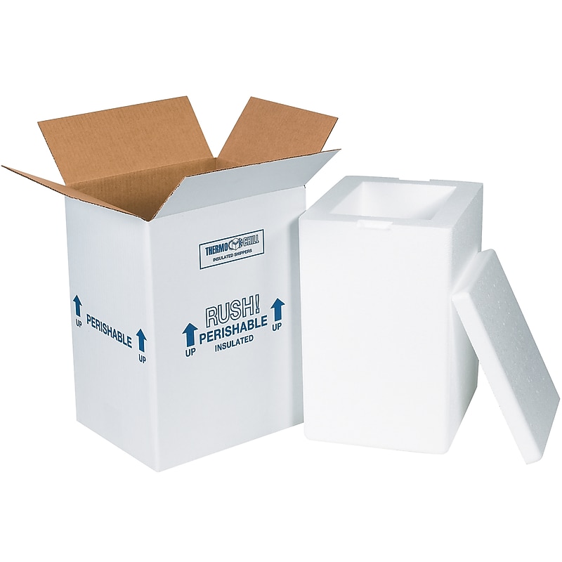 8" x 6" x 12" Insulated Shipping Containers, White (212C) image 1