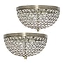 Lalia Home 13" Classix Crystal 2 Light Dome Shaped LED Flush Mount Ceiling Fixture, Antique Brass, 2/Set (LHM-2000-AB-2PK)~#|#~FB06DD46-141E-4E47-AF2AF67AAD6281BB_sc7
