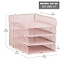 Mind Reader Metal Front Loading Stackable Letter Tray, Letter/Legal Size, Pink (BSTACK4-PNK)~#|#~FB0F2FEF-5A84-489E-88DC9F72E5CDB797_sc7