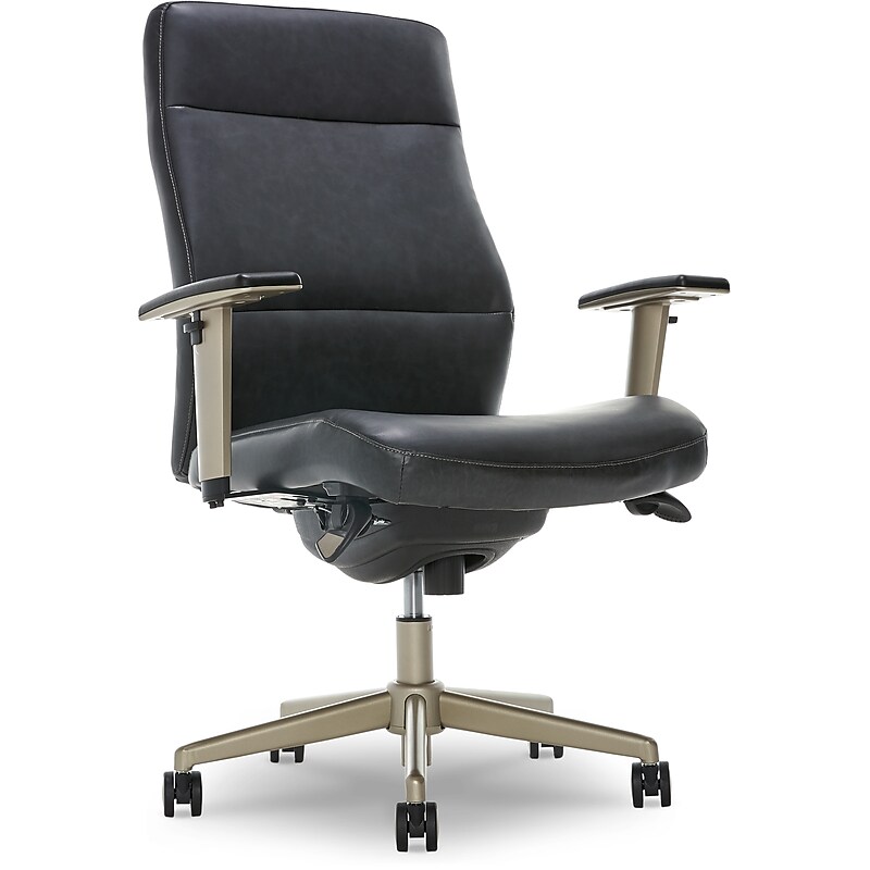 La-Z-Boy Baylor Ergonomic Faux Leather Swivel Executive Chair, Black (CHR10085B) image 1
