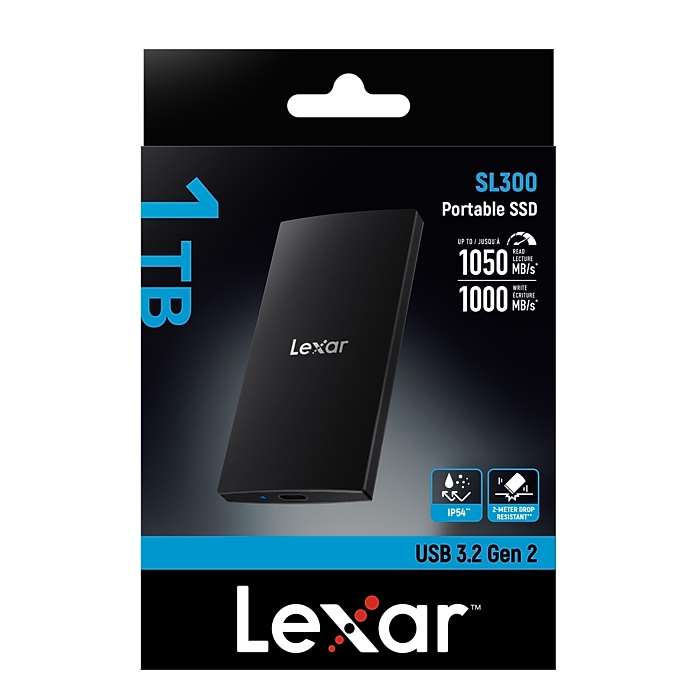 Lexar SL300 1TB USB 3.2 External Solid State Drive (LSL300001T