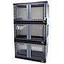 Dbest Quik Box Large Stackable Folding Plastic Storage Bin, 36" x 20" x 12", 76 Qt., Black, 3/Pack (01-937)~#|#~FB1DC002-C8F1-42AB-AF1ECB8FD10DCBBC_sc7