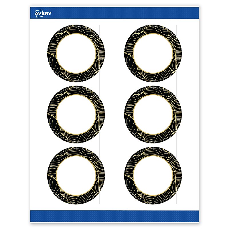 Avery Laser/Inkjet Circle Multipurpose Labels, 3" Dia., White, 60/Pack (S00ETM) image 1
