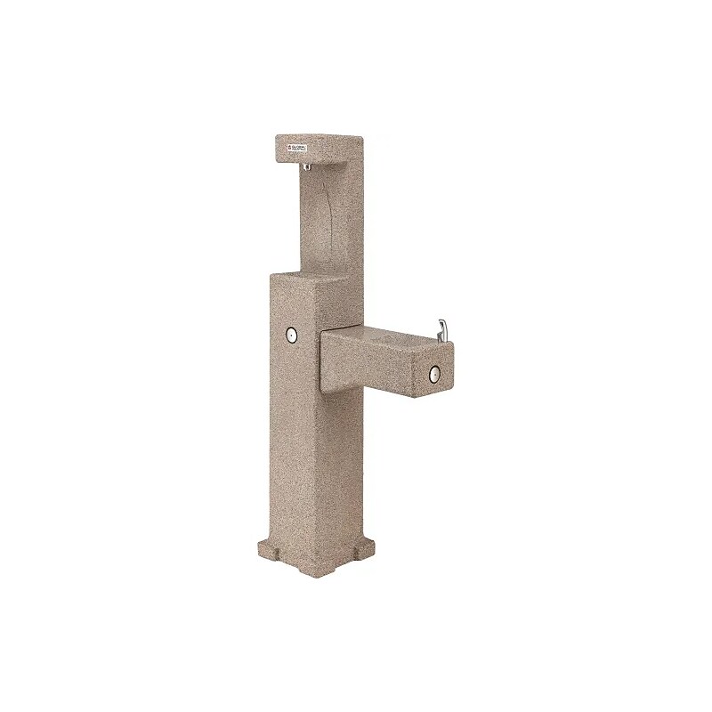 Global Industrial Outdoor Water Fountain with Bottle Filler, Rotocast Granite Finish (603601) image 1