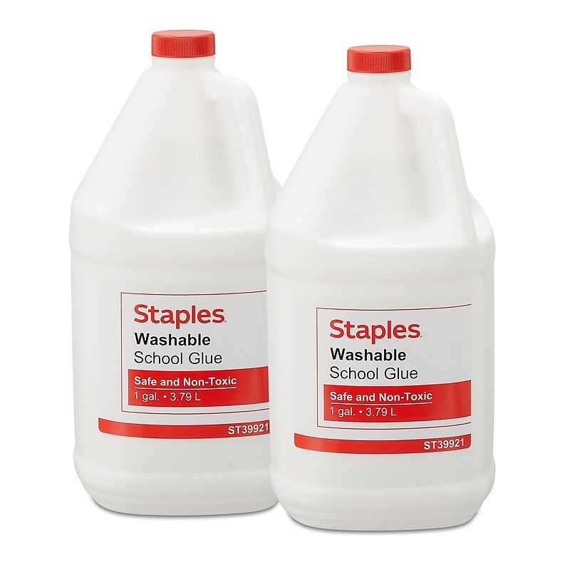 Staples Washable Liquid School Glue, 128 oz., White, 2/Pack (ST39921/39921) image 1