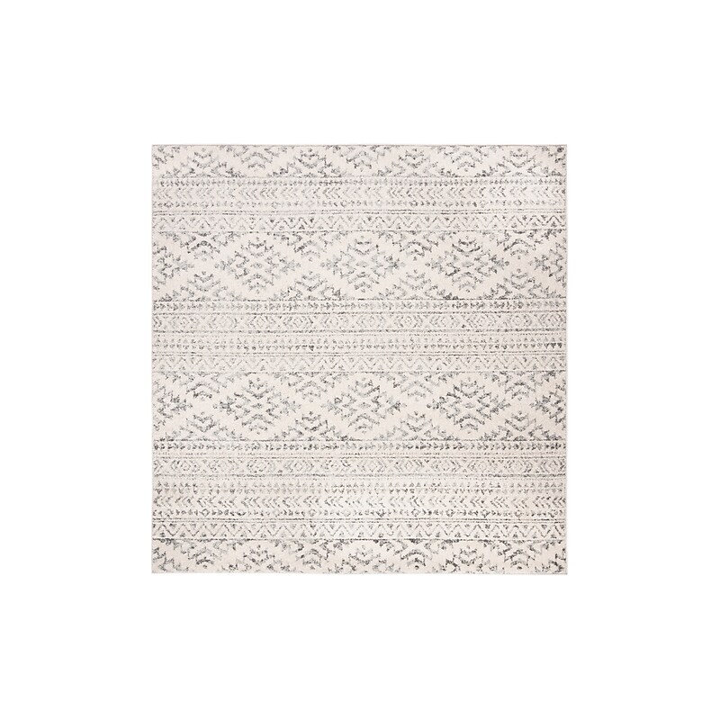 Safavieh TULum Collection 4' x 4' Square Indoor Area Rug, Machine Made, Ivory/Grey (TUL272A-4SQ) image 1
