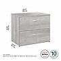 Bush Business Furniture Studio A 2-Drawer Lateral File Cabinet, Locking, Letter/Legal, Platinum Gray, 36" (SDF136PGSU-Z)~#|#~FB34B350-3C87-4354-BB9D0390E30659EB_sc7