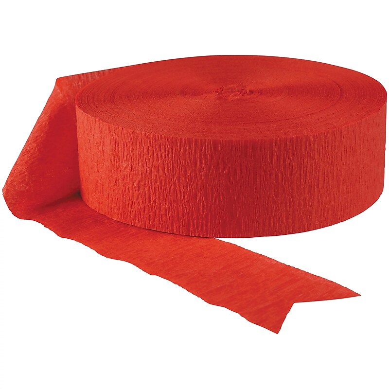 Party City Cepe Paper Streamer Roll, Red (AM18205-40) image 1