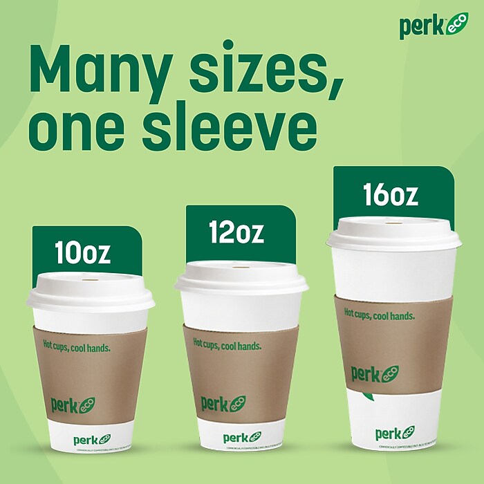 Perk™ Eco Paper Hot Cup Sleeve, Brown, 500/Pack (PK56227) | Staples