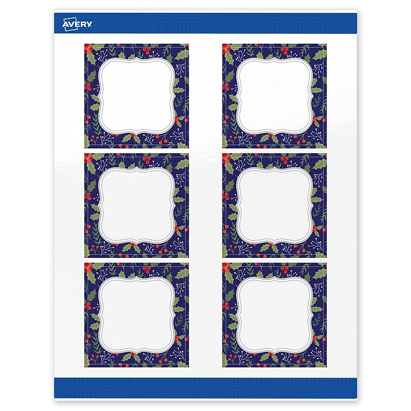 Avery Square Multipurpose Labels, 3" x 3", White, 60/Pack (19479370618) image 1