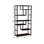 Household Essentials Jamestown 65" 6-Shelf Bookcase, Dark Brown Walnut/Black Laminate/Steel (8140-1)~#|#~FB478544-6532-4704-AF361F7323FE874E_sc7