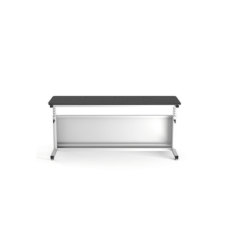 VersaDesk Deluxe 72"W Manual Adjustable Standing Computer Table, Black/White (CTL7224-WB) image 1