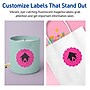 Avery Round Scalloped Laser/Inkjet Multipurpose Labels, 2.5" Dia, Neon Magenta (360/Box)~#|#~FB4CD4F0-D637-4580-BEFA84CCC9E975A7_sc7