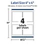 Avery TrueBlock Laser/Inkjet Square Multipurpose Labels, 4" x 4", White, 100/Pack (94100)~#|#~FB538096-D540-4EB0-84403E9666C9F51E_sc7