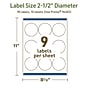 Avery Dissolvable Circle Multipurpose Labels, 2.5" Dia., Off-white, 90/Pack (94502)~#|#~FB552CBB-BD74-4A6F-84D1DAFEC5AF6BE4_sc7