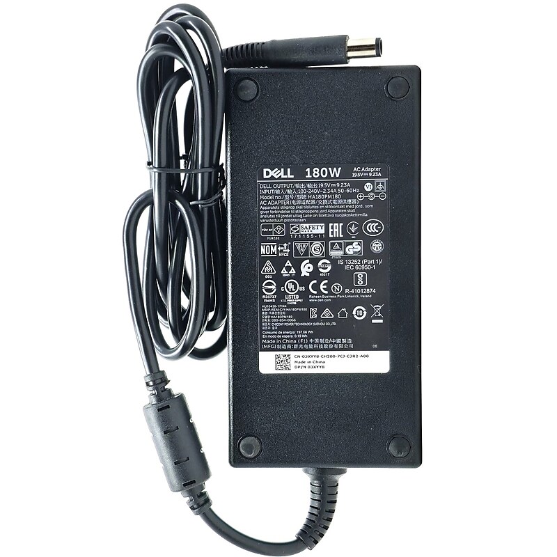 Dell 180W AC Adapter Charger for Laptop, Black (JVF3V) image 1