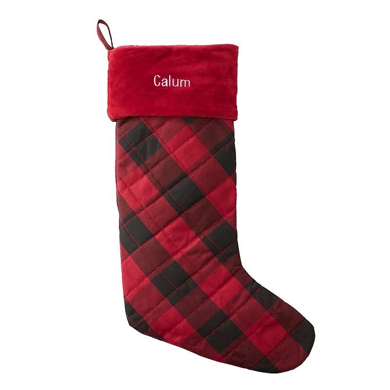 L.L.Bean Tartan Velvet Stocking, Buffalo Check (1000199276) image 1