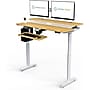 VersaDesk PowerLift Split-Level 48"W Electric Rectangular Adjustable Standing Desk, Maple/White (PL2SD4830-WM)~#|#~FB64C0DD-FEFD-438C-9E0A42FA18B6F90B_sc7
