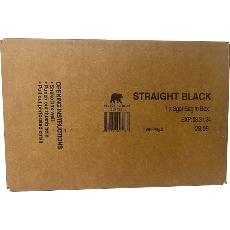 Wandering Bear Straight Black Cold Brew Coffee, 384 oz. (WBSB3GAL) image 1