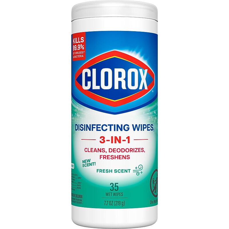 Clorox Disinfecting Wipes, Fresh Scent, 35 Wipes/Container (01593) image 1