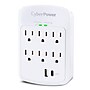 CyberPower P6WUC15 Home Office 6-Outlet Wall Tap Surge Protector, 1-USB-C & 1 USB-A Port, 3 ft. Cord, 1800J Surge Suppression~#|#~FB733462-D283-45B3-BC4D029AC0491138_sc7