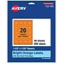 Avery Laser/Inkjet Multipurpose Square Labels, 1.5" x 1.5", Bright Orange, 800/Pack (94106)~#|#~FB73884E-3779-4CAF-87EBB8FBCDB27384_sc7