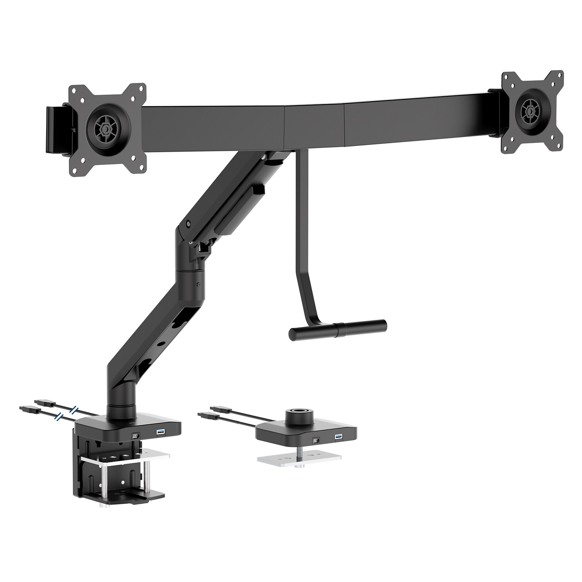 Mount-It! ProFlex Dual Monitor Desk Mount with Gas Spring Arms and Crossbar, For Screens Up to 32″, Black (MI-12002) Sansujyuku sansujyuku.com