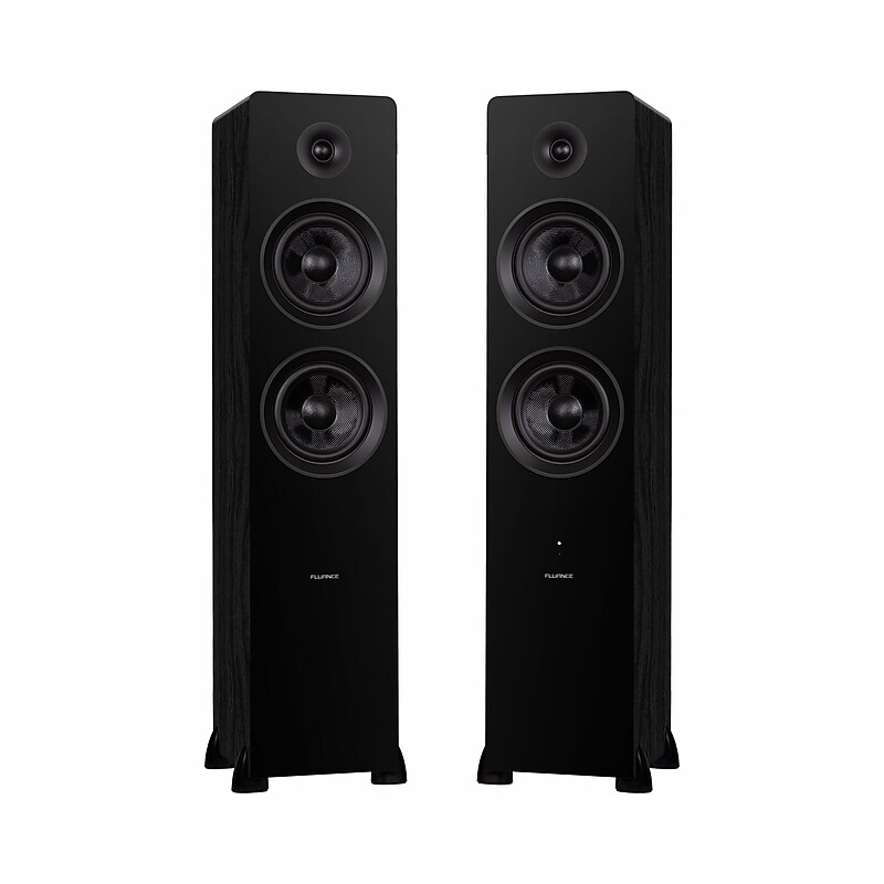 Fluance Ai81 2-Way Floorstanding Tower Speakers with 150W Built-in Amplifier, Black Ash (AI81) image 1