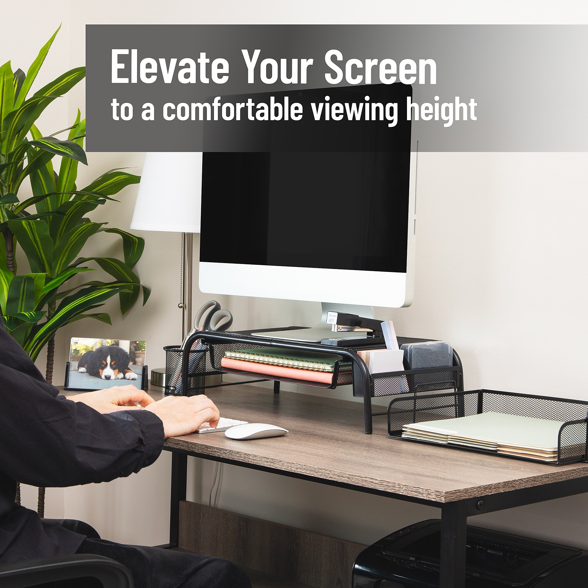 Mind Reader Monitor Stand, Holds Up to 33 lbs., Black, 2/Pack (2MESHMON-BLK) Sansujyuku sansujyuku.com