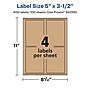 Avery Laser/Inkjet Multipurpose Labels, 3.5" x ", Kraft Brown, 400/Box (94256)~#|#~FB866BA9-7A87-4FFD-89A3191D0282DDE1_sc7