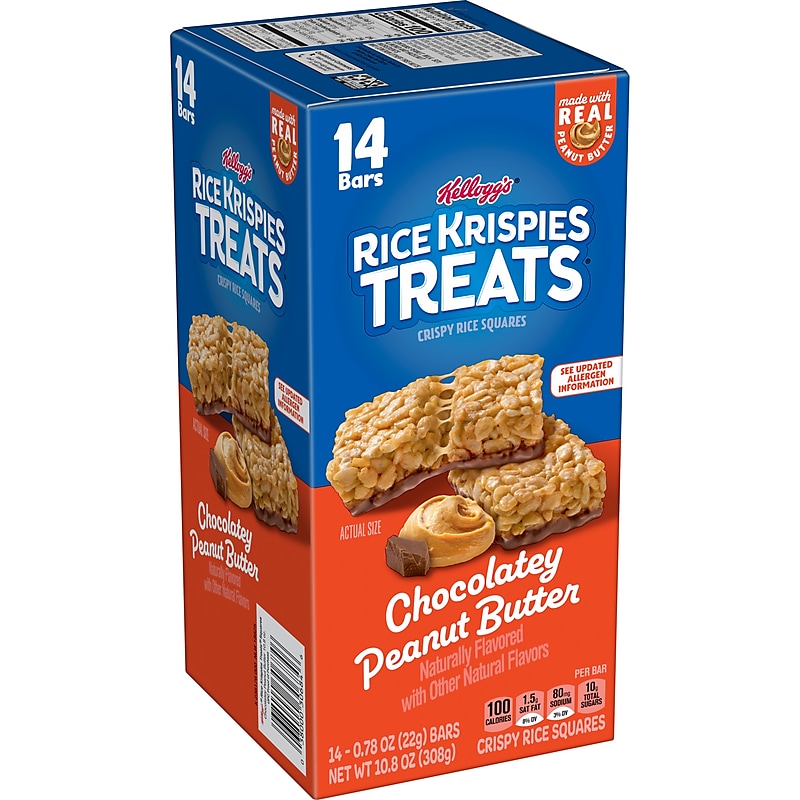 Rice Krispies Gluten Free Chocolatey Peanut Butter Crisp Rice Squares, 10.8 oz., 14 Bars/Box (38000306846) image 1