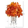 Nearly Natural 20" Autumn Maple Leaf Artificial Plant in Metal Planter (P1545-OG)~#|#~FB930F54-280A-49D7-80016F03978191BF_sc7