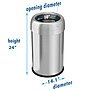 halo Stainless Steel Round Open Top Trash Can with Dual AbsorbX Odor Control System, Silver, Silver, 13 Gal. (OT13STR)~#|#~FB93C413-C312-4686-A08DA2D8BB012BF0_sc7
