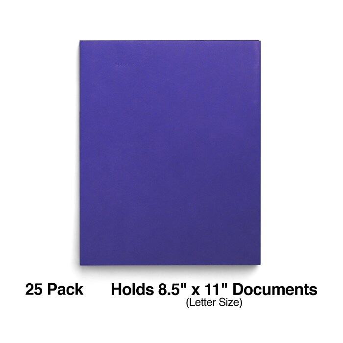 Staples Smooth 2-Pocket Paper Folder, Blue, 25/Box (27534-CC