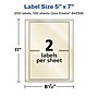 Avery Pearlized Ivory Rectangle Multipurpose Labels, 5" x 7", Ivory, 200/Box (94258)~#|#~FB9CB5C1-AD95-4548-88CDEC40D2740F9D_sc7