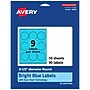 Avery Laser/Inkjet Multipurpose Circle Labels, 2.5" Dia., Bright Blue, 90/Pack (94502)~#|#~FB9EA81C-DEB1-4F91-9962EDBC5E76B42A_sc7