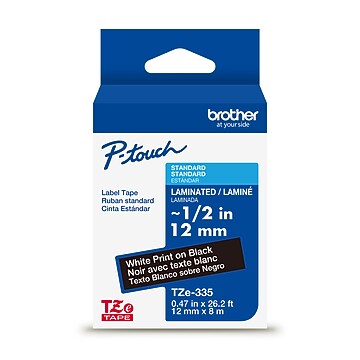 Brother P-touch TZe-335 Laminated Label Maker Tape, 1/2