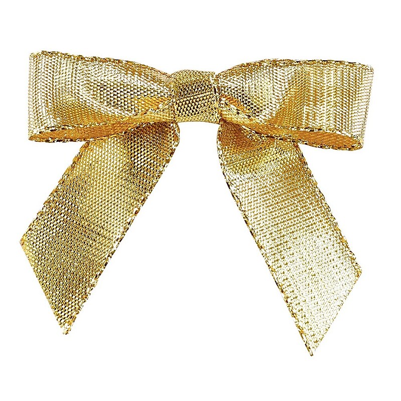 JAM Paper Grosgrain Bows, Gold Lame, 100/Pack (52640349265) image 1