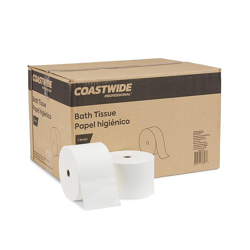 Coastwide Professional™ J-Series 2-Ply Small Core Bath Tissue, White, 1000 Sheets/Roll, 36 Rolls/Carton (CWJBT-1000) image 1