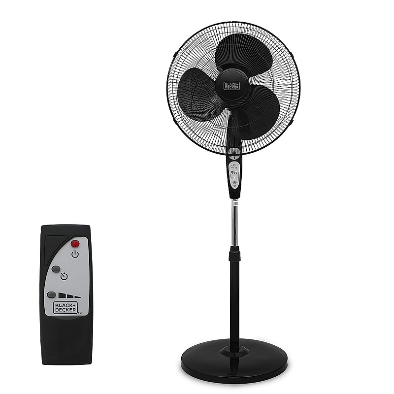 Black & Decker 18" Oscillating Pedestal Fan, 3-Speed, Black (BFSR18"B) image 1