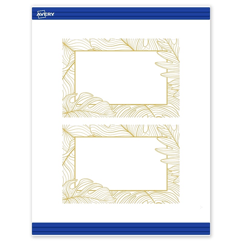 Avery Gold Florals Matte Blank Card, White, 20/Pack (S00-EW6) image 1